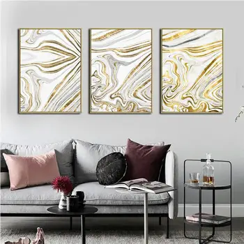 

Canvas Painting Abstract Black And White Glod Texture Posters And Prints Wall art Canvas Poster Pictures Nordic Home Decoration