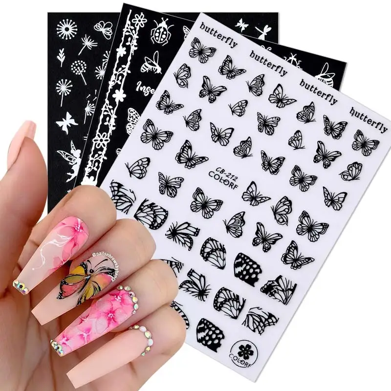 Free Shipping 3D Water Decals Nail Art Stickers 3d sliders Nail Decals Nail Wraps Nail Designs Nails Sticker Decorations