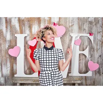 

Retro Wooden Board LOVE Plants Photography Material Durable Non-Peeling non-Fading Background Cloth Backdrop Photographic Props