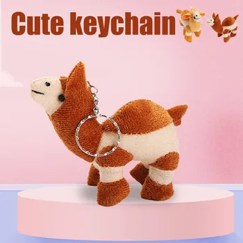 

Cute Cartoon Animal Plush Toy Llama Keychain Backpack Bag Accessories Kawaii Keyring Pendant Stuffed Doll Toy For Children Gifts