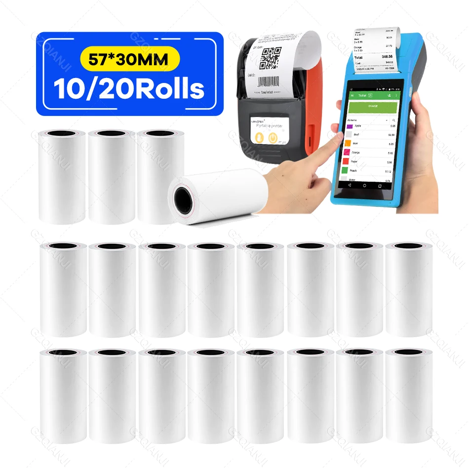 10 20 Rolls Thermal Receipt Paper Roll 58mm White color BPA Free For POS Printer PDA Machine | Компьютеры и офис