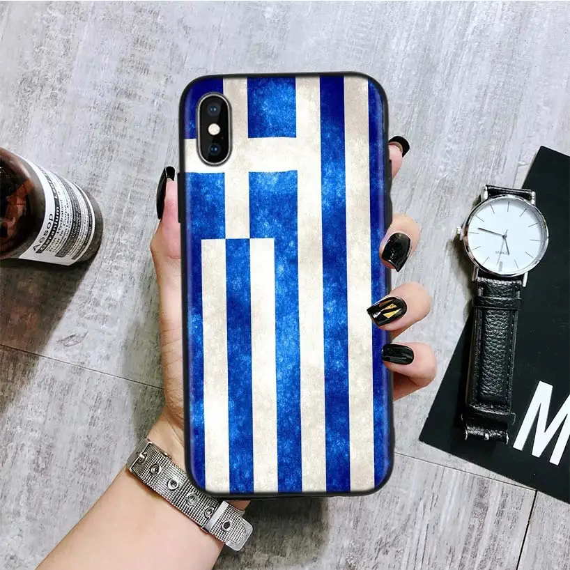 Greece Greek national flags Black Back Cover Phone Case For Apple IPhone 11 Pro XS MAX XR 7 8 6 6S Plus X 10 Ten 5 5S SE Coque S - Цвет: BA256-3