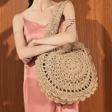 Модные женские сумки ручной работы легкие вязаные сумки на плечо большие сумки соломенные пляжные сумки с верхней ручкой