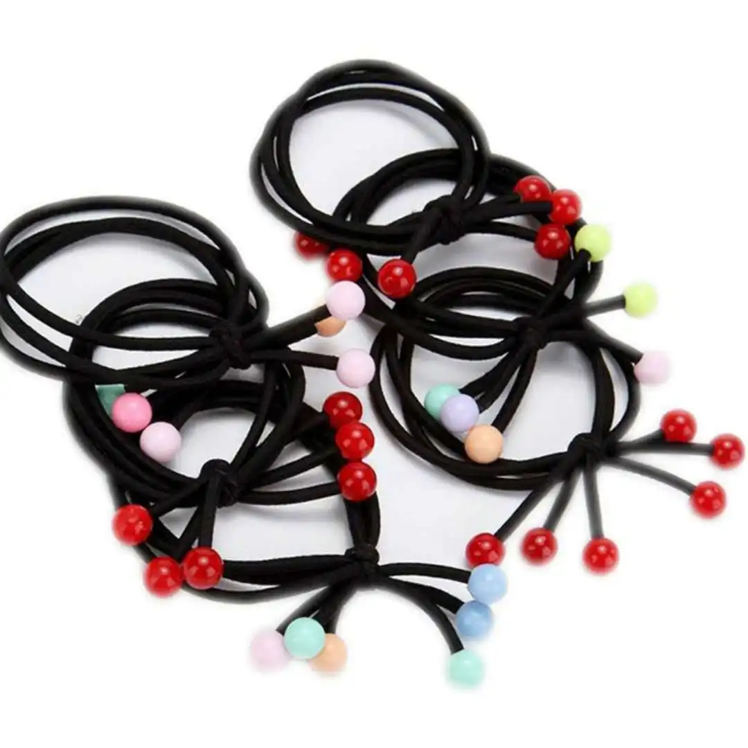 1000pcs/lot DIY Red/Multi Cherry Rubber Bands Three Wire Knot High Elasticity Hair Rings Styling Tools Accessories HA647