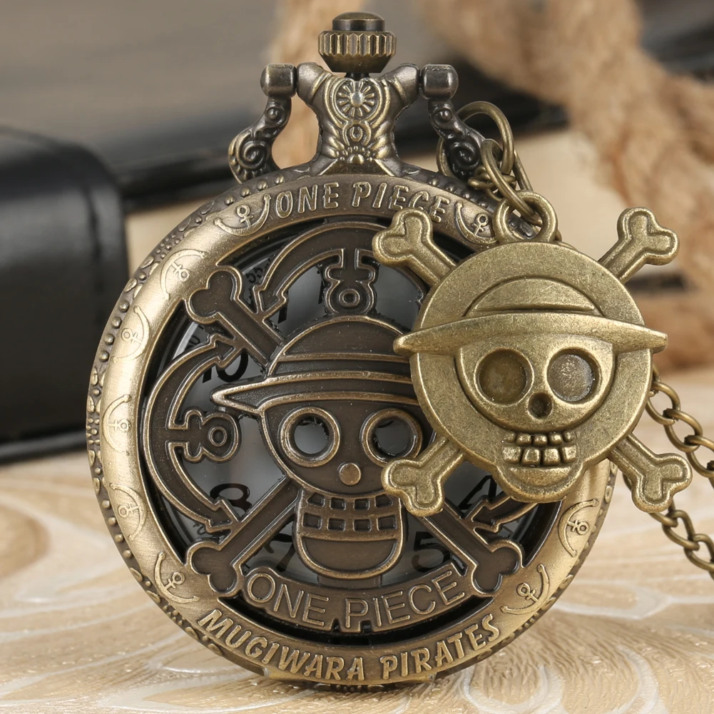 Креативные кварцевые карманные часы One Piece Pattern классический большой белый