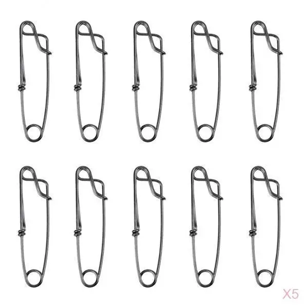 50Pcs Stainless Steel Longline Branch Hanger Snap Float Line Tuna Clip 80mm