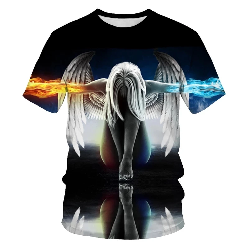 

2021 summer T-shirt men's character sketch pattern 3D printing fashion men and women T-shirt soft texture casual fashion men's c