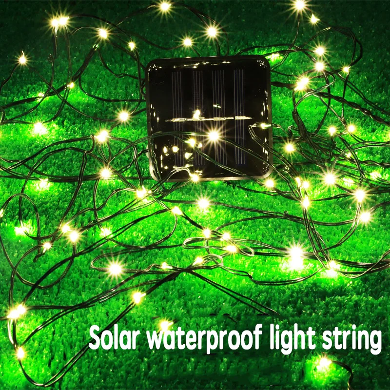 

Solar led light string waterproof 7m 12m outdoor PVC Christmas garden courtyard outdoor romantic and warm decorative light white