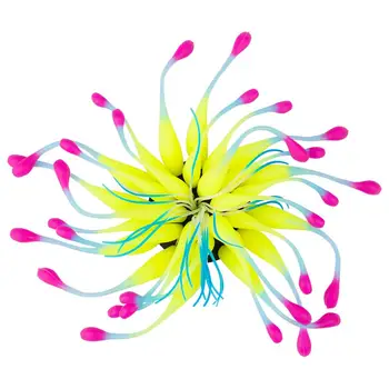 

Uniclife Yellow Glowing Effect Gooseneck Coral Artificial Decoration Silicone Ornament for Fish Tank Aquarium