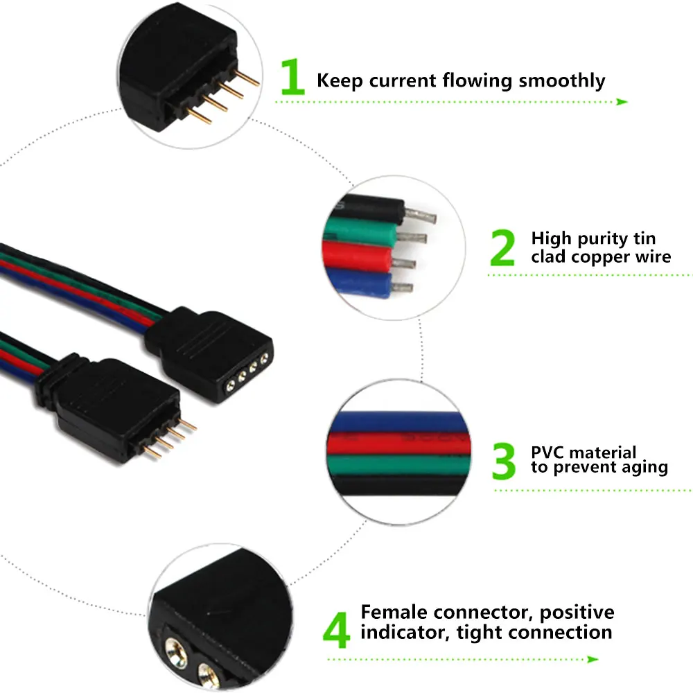 5 м 4 штифта для RGB кабель-удлинитель провод разъем диапазон каналов светильник