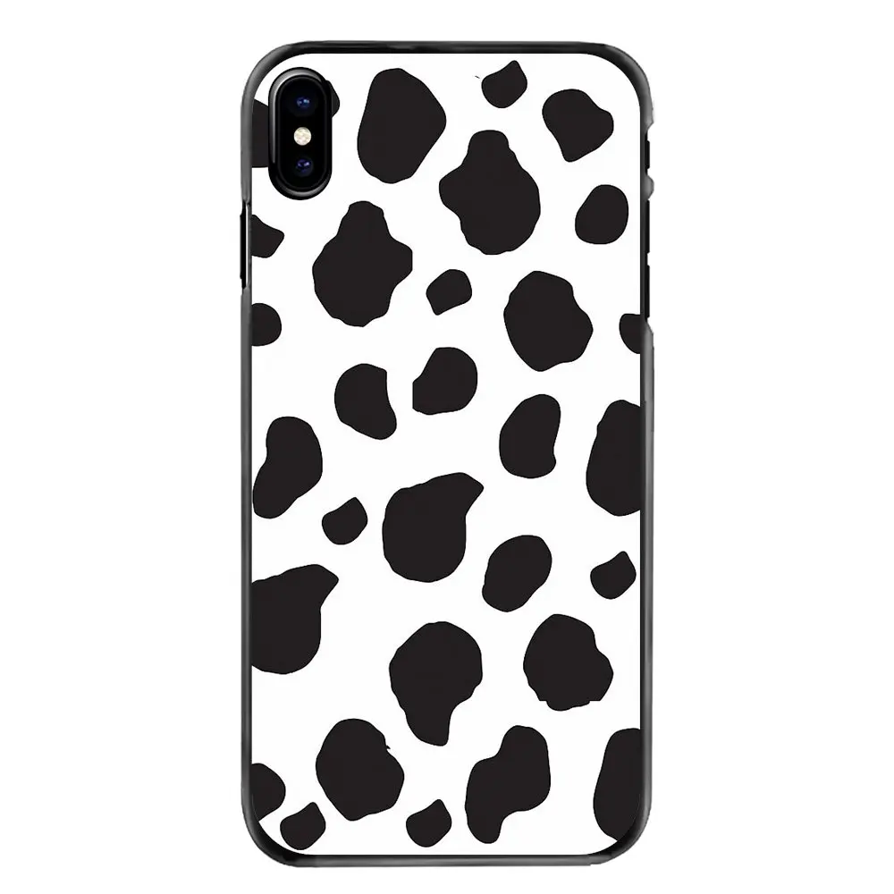 Для iPhone 11 Pro 5 5S 5C SE 6 6S 7 8 Plus X XR XS Max 4 5 6 чехол для телефона Чехол Белый Черный корова символ шаблон печати