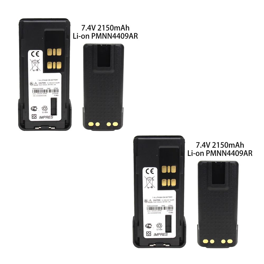 Black 2X2150 мА/ч, PMNN4409 Батарея заменяет для Motorola TRBO APX4000 XPR3500 XPR7350eXPR7380e XPR7550e XPR7580e - Цвет: Black