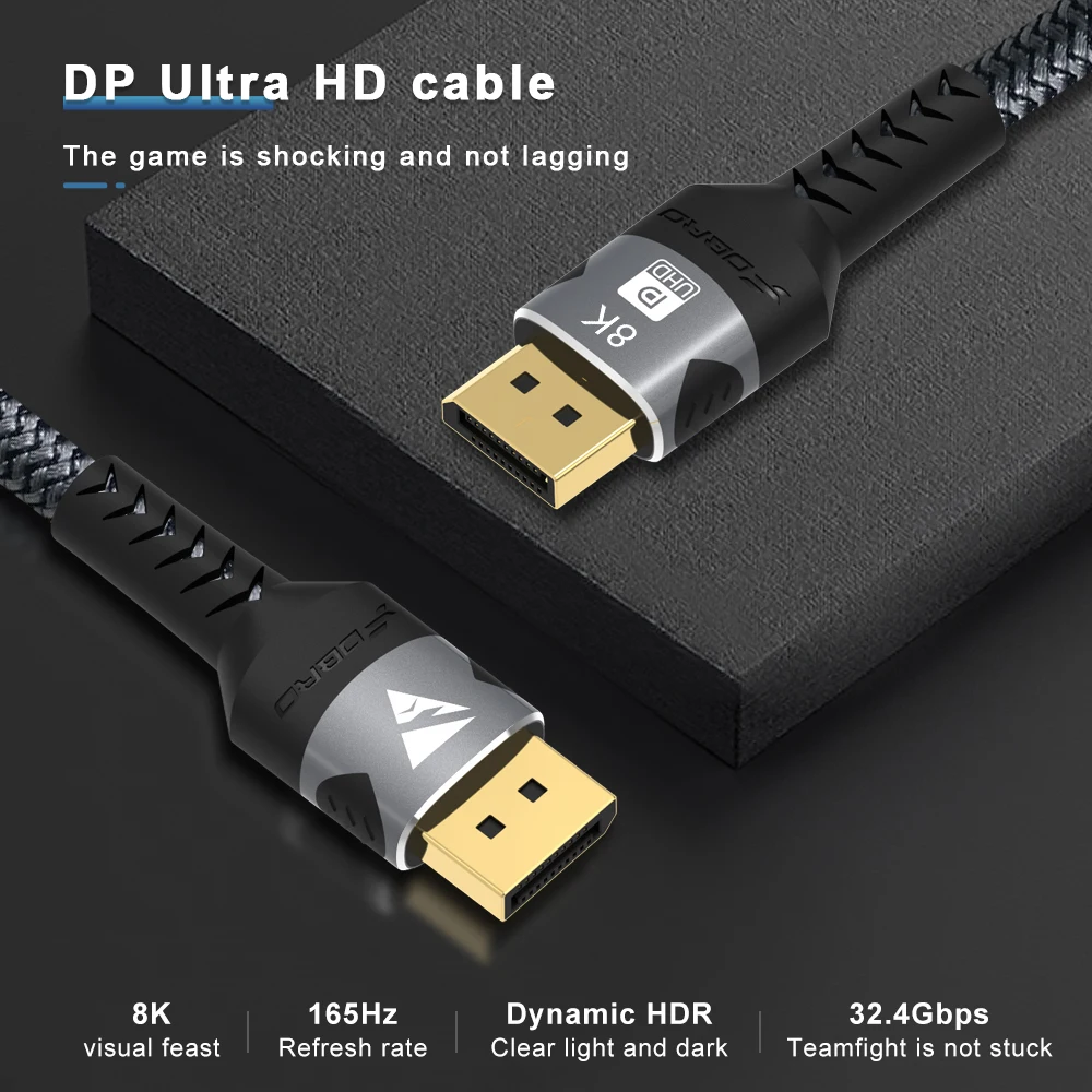 Fdbro dp 1.4 Cabo Displayport Cabo 8k @ 60hz 4k @ 144hz Hdr Expositor Porto Adaptador para 3080 tv Vídeo Computador Portátil tv Monitor de Jogos - Image 2
