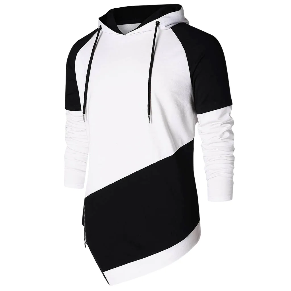  UHoodies nisex Man Autumn Spring Black and White Patchwork Long Sleeve Hoodies Sweatshirt Blouse Sh