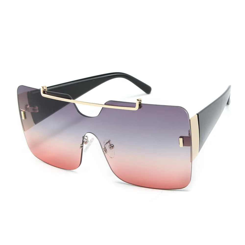 Fashion Square Sunglasses Women luxury Brand Designer Oversized Gradient One Piece Sun Glasses Men New Shades UV400 FML