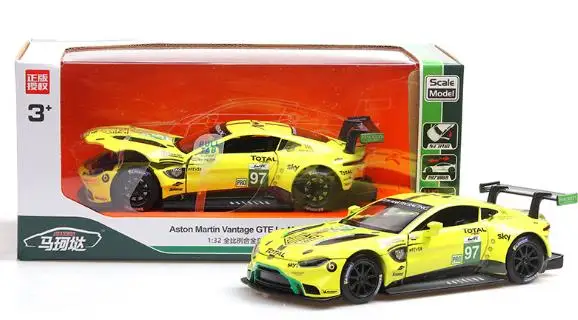 Green edge Моделирование 1: 43m4 гоночная модель сплав модель автомобиля украшение Коллекция украшения Рождественский подарок на день рождения ребенка - Цвет: Green edge