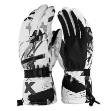 Лыжные перчатки для мужчин и женщин водонепроницаемые сенсорные перчатки для езды на велосипеде, сноуборде, мотоцикле, снеговике, флисовые зимние ветрозащитные теплые альпийские перчатки