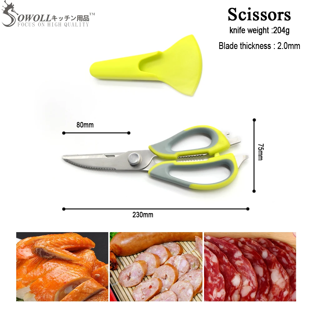 Most-Popular-SOWOLL-Brand-Stainless-Steel-Blade-Scissors-Kitchen-Shear-Multipurpose-Cooking-Tools-Sharp-Cutter-With