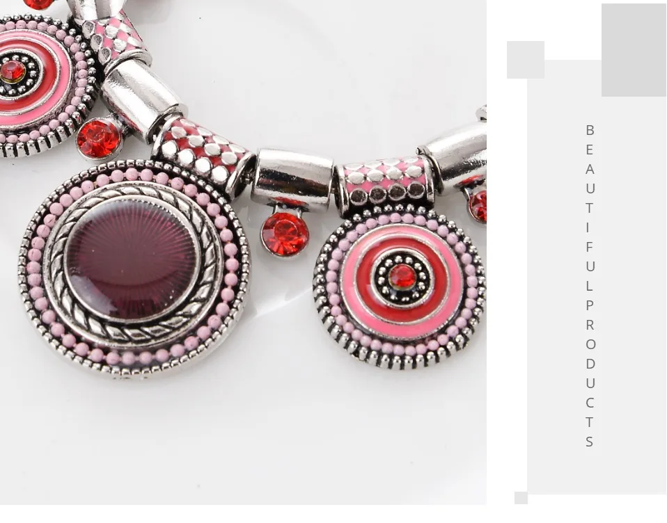 Богемское Колье чокер женские каменные подвески Бохо ожерелье s эффектное винтажное ожерелье с подвеской модное ювелирное изделие никеля