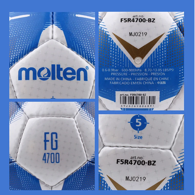 High quality MOLTEN Size 5 Football PU F5G4700 hand stitched ball resistant to Goal Team Match Training Balls League futbol