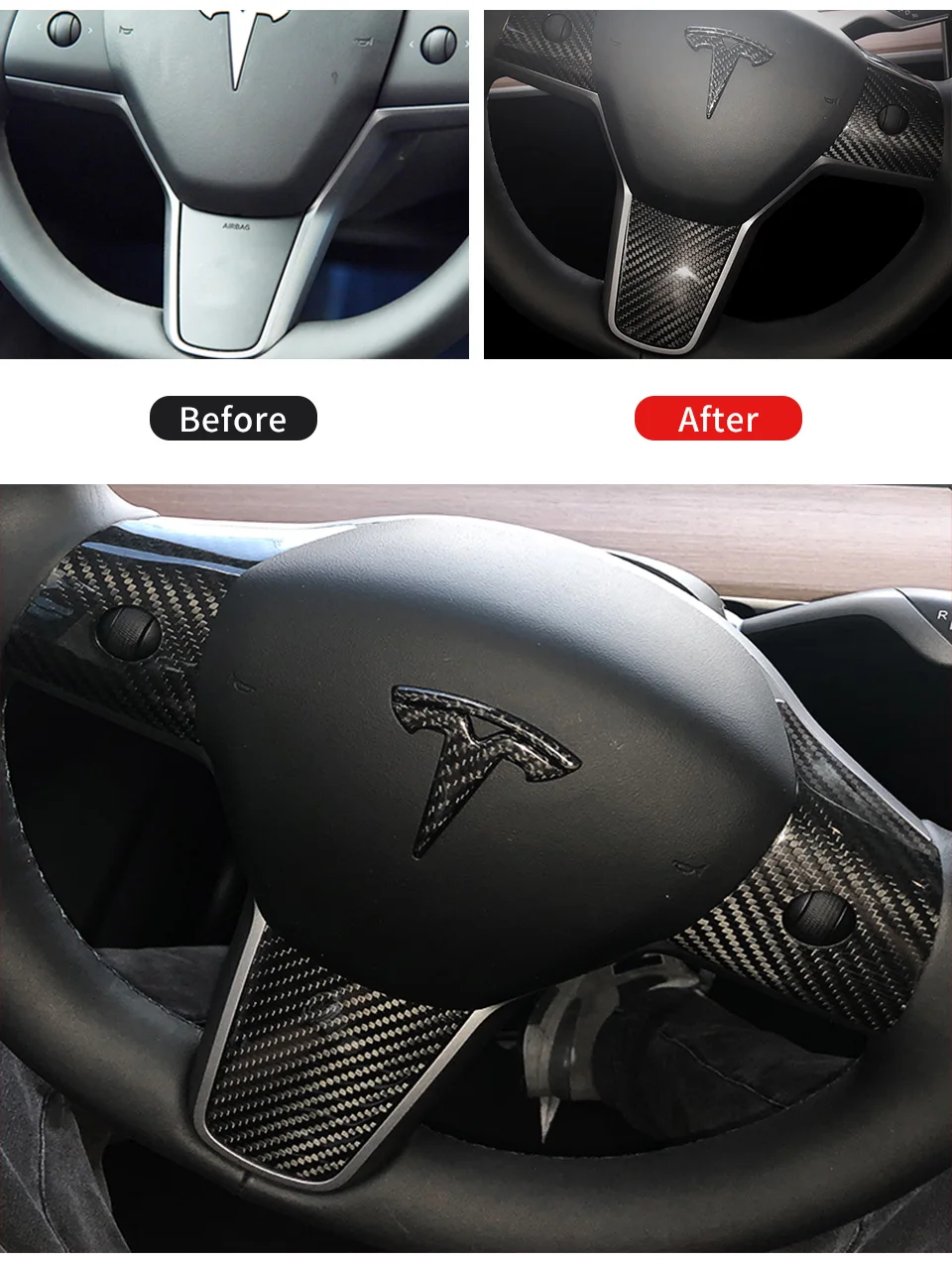 Рулевое колесо с отделкой для Tesla модель 3 аксессуары/автомобильные аксессуары модель 3 Тесла tesla модель 3 углерод/аксессуары