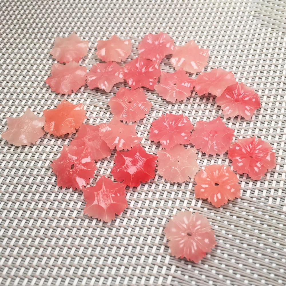 Synthetic Coral Engraving Flower Shape Punch Loose Beads Isolation Bead for Jewelry Making DIY Necklace Bracelet Accessories | Украшения и