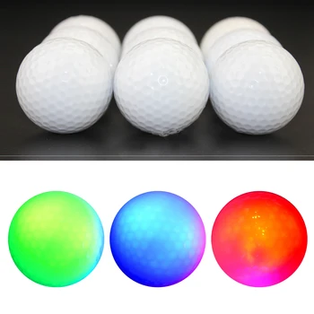 

High Quality Synthetic Rubbe 1 Piece LED Light Up Golf Balls Glow 7-Color Flashing In The Dark Night Golf Balls Practice Balls