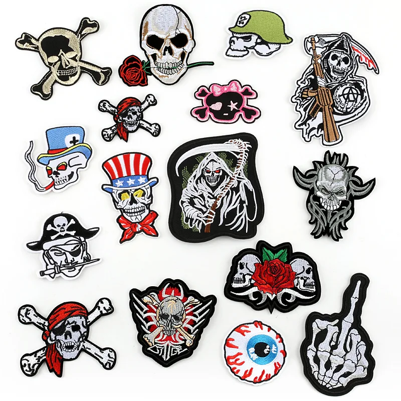 

1 Pc Sticker Used for Luggage Clothing Patch Skull Cartoon Embroidery Backpack Shoulder Crossbody Bag Handbag Fashion Badge 2020