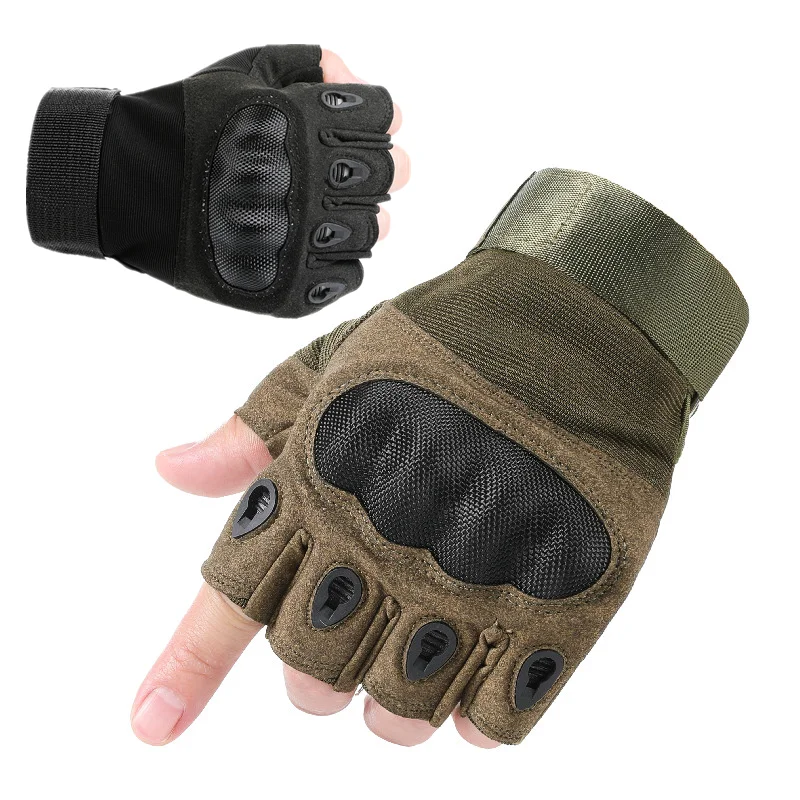 Carbon Fiber Fingerless Gloves Army Military Men Women Women's Gym Fitness Cycle Tactical Gloves Riding Half Finger Men's Gloves men's insulated gloves