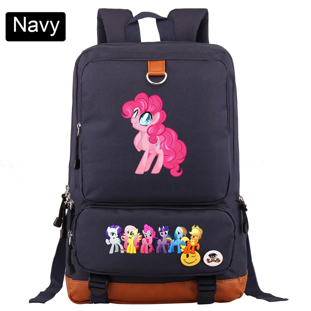 D17-03 Christmas Cutie My Little Pony Boy Girl Book School bag Women Bagpack Teenagers Schoolbags Men Student Patchwork Backpack - Цвет: D17-03