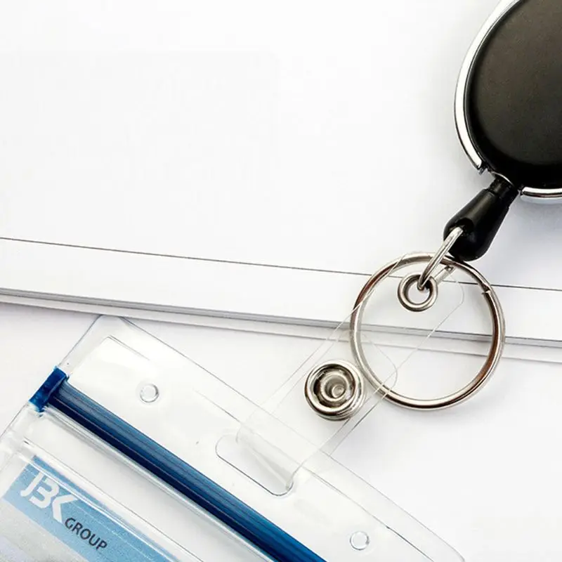 10 Pack Retractable Badge ID Card Holders with Carabiner Reel Clip Key Chain