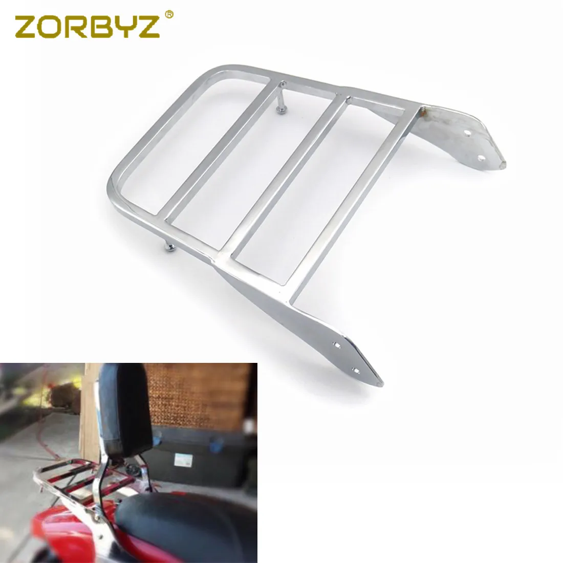 Багажник ZORBYZ для мотоцикла из хромированной стали Yamaha VStar 400 650 1100 Classic V-Star |