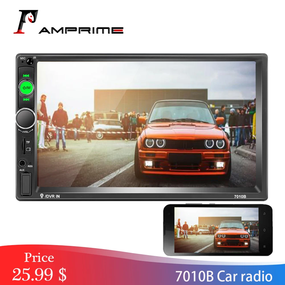 

AMPrime 2din Car Radio 7" Autoradio Bluetooth Multimedia Video Player SD/FM/MP4/USB/AUX/ Auto stereo Mirrorlink With Rear Camera