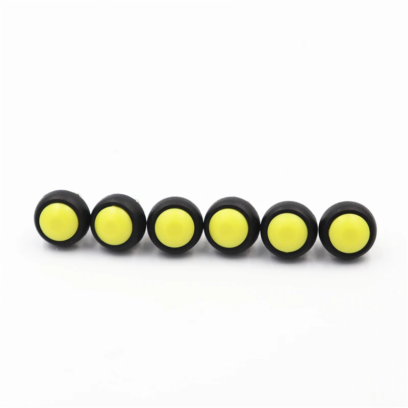 6 шт. PBS-33B кнопочный переключатель 12 мм маленький водонепроницаемый саморегулирующийся переключатель круглый выключатель питания без блокировки переключатель сброса Сферический - Цвет: 6PCS yellow