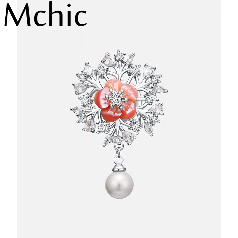 Mchic AAA кубический циркон цветок брошь булавка пряжка для женщин рубашка воротник галстук шарф платок пальто платье булавка модные аксессуары