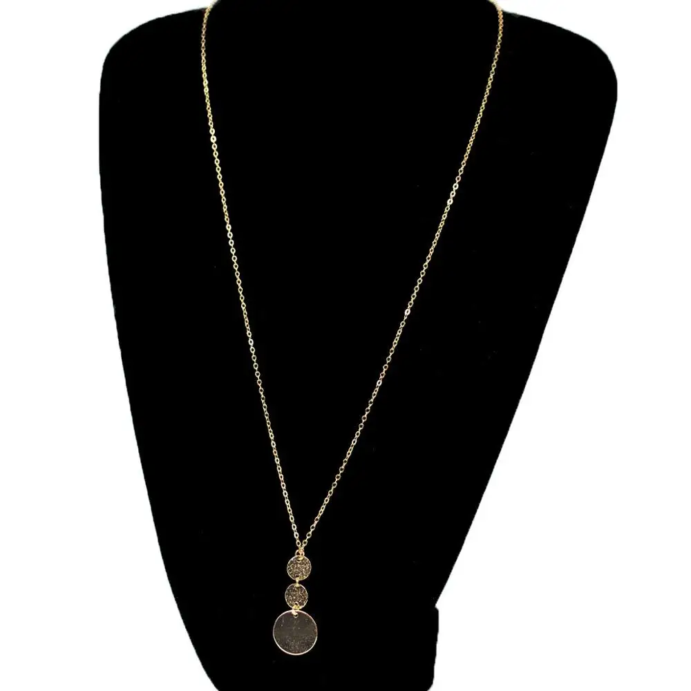 Европейские и американские модные аксессуары простой классический золотой серебряный кулон печать ожерелье для женщин длинная