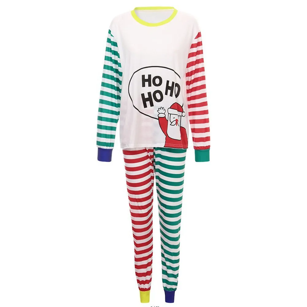 Одинаковая Рождественская одежда для всей семьи; пижамный комплект; Рождественская Одежда для взрослых и детей; цветная полосатая ночная рубашка для вечеринки; пижамный комплект; одежда для сна