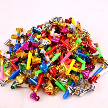 

100pcs / Pack Children's Party Roll Paper Outbreak Whistle Party Kids Birthday Party Funny Props Noise Maker Toy Party Favors