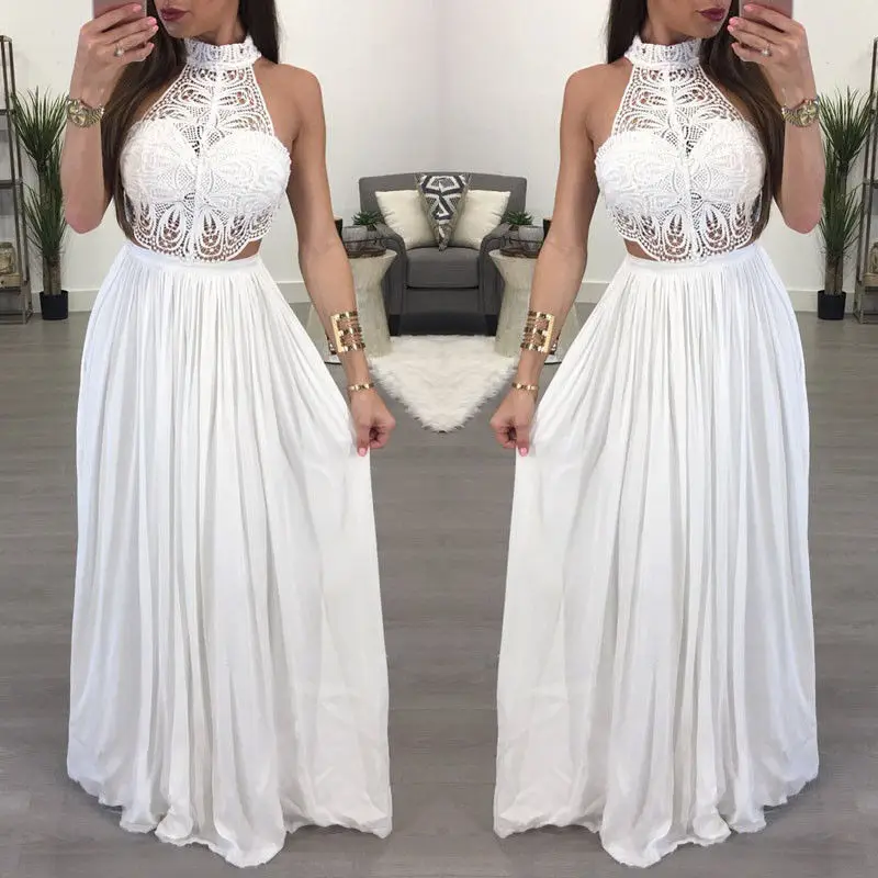 white flowing maxi dress