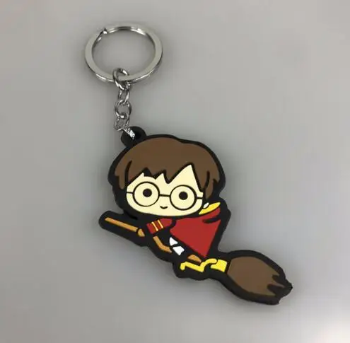 Harri Potter Q Version Keyring Hermione Ron Dobby Voldemort Keychain Soft PVC Pendant Key Chain Action Figure Toys - Color: 12
