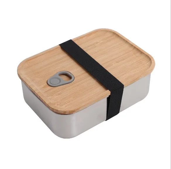 

Food Container with Bamboo Lid Air Tight Bento Lunch Box To Go Stainless Steel Lunch Box for Kids and Adults
