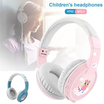 

VT02 Wireless Headphones Bluetooth Headset Learning Music Headset Kid Wireless Cartoon Headphones 85DB For IPhone Xiaomi PC
