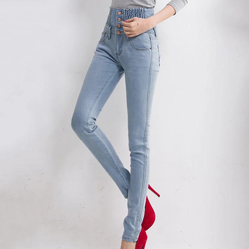 Женские зимние теплые джинсы на каждый день с высокой талией, обтягивающие штаны с флисовой подкладкой, брюки-карандаш с эластичной резинкой на талии и пуговицами, брюки размера плюс, женские джинсы