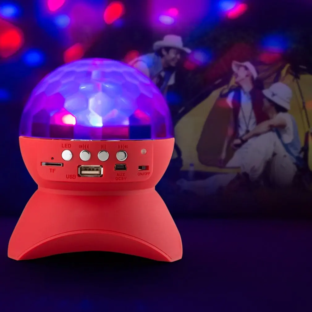 Диско DJ спортивный bluetooth-динамик встроенный свет шоу сценический эффект освещение RGB изменение цвета светодиодный хрустальный шар поддержка TF FM