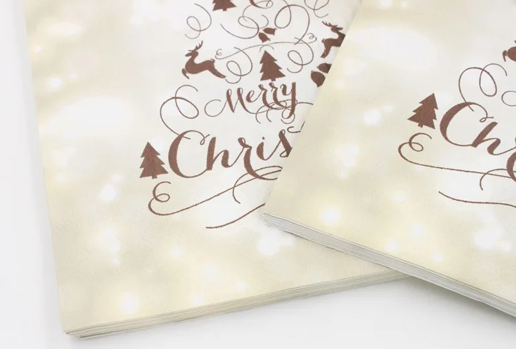[] Рождественская салфетка с принтом вечерние бумажные Рождественские елочные украшения для ресторана горячая распродажа