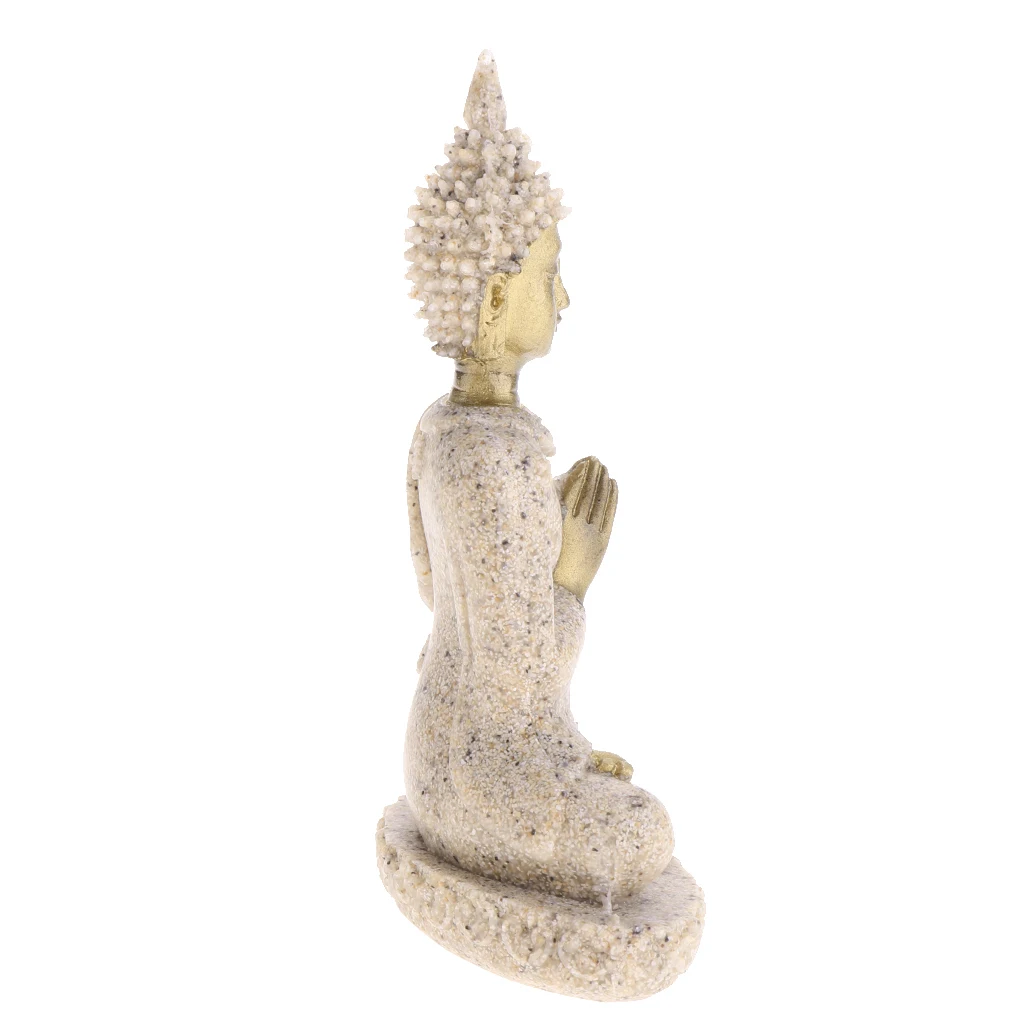 The Hue Sandstone Meditation Buddha Statue Sculpture Hand Carved Figurine Seated Ganesh Buddha Hand Carved Statue