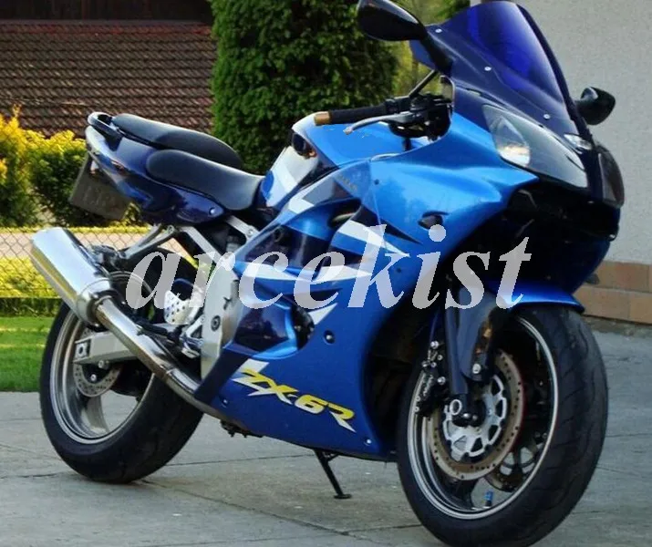 Литьевая Форма ABS мотоцикл обтекатели комплект подходит для kawasaki ZZR600 2005 2006 2007 2008 05 06 07 08 набор кузова синий