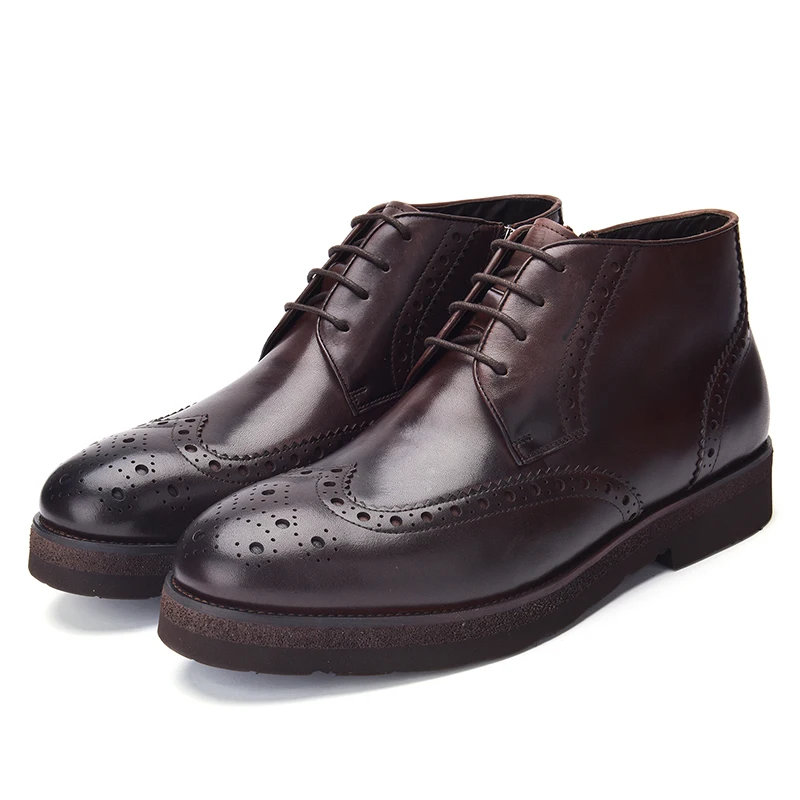 Jackmiller/ботинки из коровьей кожи; Мужская зимняя теплая обувь с подкладкой из натуральной шерсти; мужская обувь на шнуровке с внутренней молнией; цвет черный, темно-коричневый, светло-коричневый