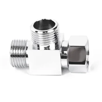 

3-Way Brass Chrome Diverter 1/2 T Shape Adapter Valve For Shower Arm Mounted AU