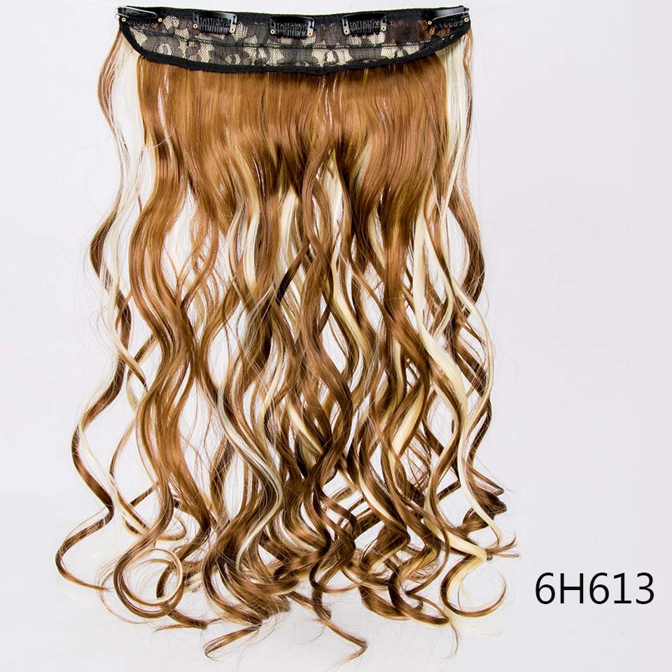 AISI волосы 2" 15 цветов длинные волнистые высокотемпературные синтетические волосы для наращивания на заколках для женщин - Цвет: 6H613